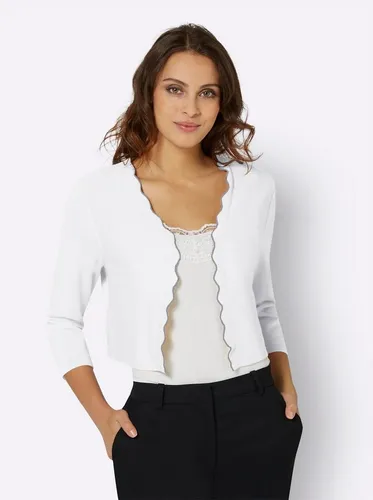 Witt Strickjacke Bolero, ecru - Elegante 3/4-Ärmel - Cardigans - Stilvolle Strickjacke in ecru mit 3/4-Ärmeln, aus bequemer Baumwoll-Viskose-Mischung, ideal für jede Gelegenheit.