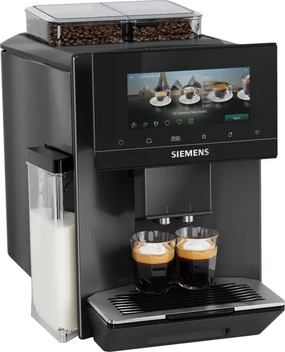Siemens TQ927EF5 Kaffee-Vollautomat (Dark Inox) - Vielseitiger Kaffee-Vollautomat mit baristaMode für individuelle Getränkeeinstellungen. Genießen Sie bis zu 41 verschiedene Kaffeespezialitäten und profitieren Sie von der einfachen Bedienung über das farbige TFT-Display.