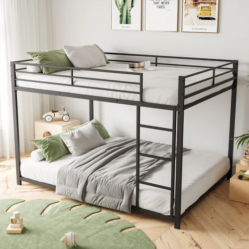 Etagenbett mit 2 Schlafgelegenheiten, 140x200 cm - Modernes Metall-Etagenbett mit Rausfallschutz, ideal für Kinder ab 6 Jahren. Inklusive stabiler Leiter und 2 Lattenrosten für maximalen Komfort.