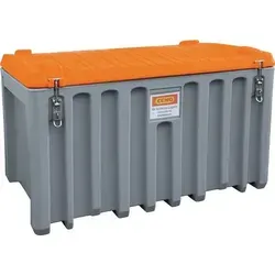 Werkzeugbox PE grau/orange 400l - B1200xT790xH750mm - Robuste Werkzeugbox aus Polyethylen, spritzwassergeschützt und ideal für den Transport und die Aufbewahrung von Werkzeugen. Stapelbar und mit praktischer Etikettentasche.