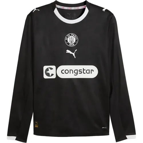 Puma FCSP Third Jersey LS - Schwarz, Größe: XXL - Stylisches Puma FCSP Third Jersey LS in Schwarz mit modernen Einsätzen. Ideal für Fans und Sportler, aus hochwertigem 100% Polyester für optimalen Tragekomfort.