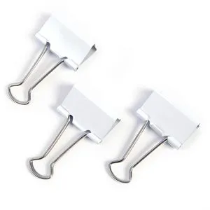 RAPESCO Foldbackklammern 1493, 19mm, weiß, aus Metall, 80 Stück