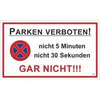 Warn- und Hinweissschild Parken verboten 25 cm x 15 cm PST