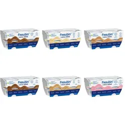 Fresubin 2 kcal Creme Mischkarton Pudding Aufbaunahrung - Hochkalorische, eiweißreiche Diätkost für Mangelernährung, leicht verdaulich und ideal bei Schluckstörungen