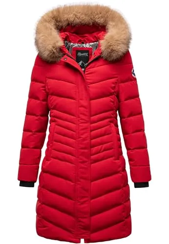 REPUBLIX Damen Gefütterte Winterjacke RJ-8015 Rot L - Elegante Damen Winterjacke von REPUBLIX, gefertigt aus pflegeleichtem Polyester. Mit Kunstfellkragen und Kapuze für zusätzlichen Wetterschutz. Ideal für Alltag und Freizeit – in 5 Farben erhältlich!