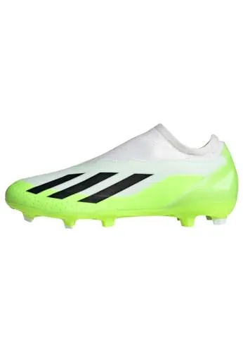 adidas Unisex X CRAZYFAST.3 LL FG Fußballschuhe - Cloud White/Core Black/Lucid Lemon - Fußballschuhe für feste Böden, mit beschichtetem Obermaterial für optimale Ballkontrolle und einem stylischen Design.