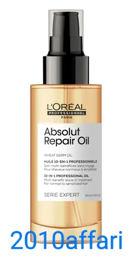L'Oréal Professionnel Paris Absolut Repair 10-in-1 Haaröl 90 ml - Professionelles Leave-In Haaröl für trockenes und strapaziertes Haar. Bietet 10 Vorteile für mehr Geschmeidigkeit, Glanz und Kämmbarkeit – ideal für die tägliche Haarpflege.