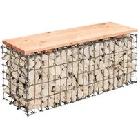 Bellissa Gartenbank Gabione aus Douglasie - Sitzbank aus Gabione mit robuster Douglasie-Sitzfläche, ideal für den Garten oder Terrasse und bietet eine stilvolle Ergänzung für jeden Außenbereich.