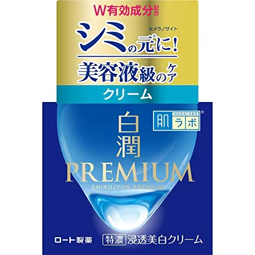 Rohto Hada Labo Shirojyun Premium Hydrating Face Cream 50 g – Moisturizing Cream with Hyaluronic Acid – Fragrance-Free – Made in Japan
