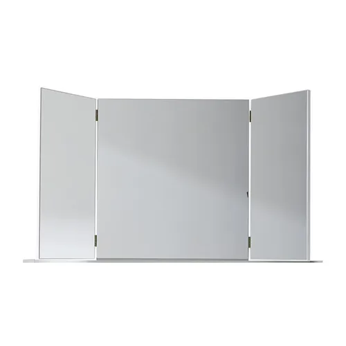 trendteam Schminkspiegel-Aufsatz Amanda - Modern klappbarer Kosmetikspiegel in Weiß, ideal für Badezimmer und Schlafzimmer, 100x67 cm – perfekt für die tägliche Beauty-Routine.