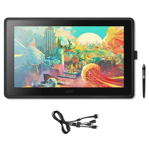 Wacom Cintiq 22 - Kreativ-Stift-Display Tablet mit Full-HD (1920 x 1080), intuitives Zeichnen mit 8192 Druckempfindlichkeitsstufen, ideal für kreative Profis und Hobbykünstler