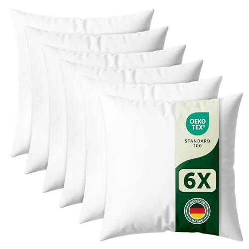 Blumtal Kissenfüllung 30x30 cm - Oeko-TEX zertifiziertes Füllkissen für Zierkissen - Hygienisch und pflegeleicht: Die waschbare Kissenfüllung ist bis 40°C maschinenwaschbar und bleibt durch die pralle Polyesterfüllung auch nach längerem Gebrauch formstabil. Ideal für ansprechende Zierkissen!
