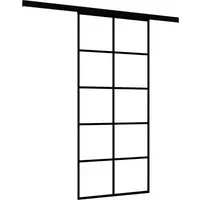 inova Glasschiebetür Klar 10 Felder 880 x 2035 mm Komplettset Schwarz - Vielseitige Glasschiebetür für max. 840 mm Öffnungsbreite, einfach zu montieren, inklusive hochwertigem Zubehör für eine platzsparende und elegante Lösung.