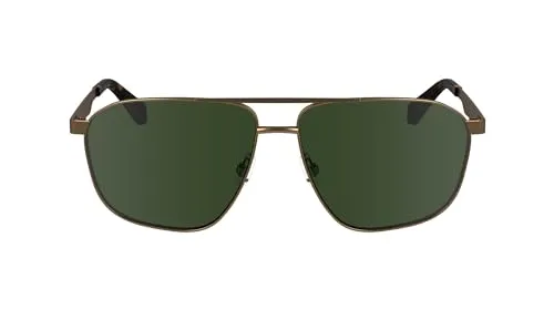 Calvin Klein CKJ24202S Herren-Sonnenbrille - Sportbrille mit goldfarbenem Metall-Gestell und grünen Gläsern, ideal für stilbewusste Männer, die Wert auf Qualität und Design legen.