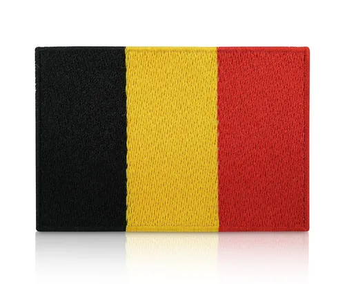 Belgien Flagge Patch | Belgium Fahnen Aufnäher, Länder Bügelbilder, Aufbügler