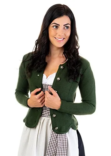 Trachtenjacke Grün (Original Trachtl) Größe 36 - Hochwertige Trachtenjacke für Damen, tailliert und modisch, ideal für das Oktoberfest oder als elegante Ergänzung zu jedem Outfit.