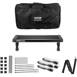 VEVOR Pedalboard für Gitarre - Zubehör für Gitarreneffekte, superleichtes und klappbares Pedalboard aus Aluminiumlegierung für 10–12 Pedale mit Tragetasche und Klettverschluss.