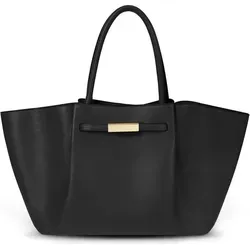 TIAASTAP Damen Tote Bag Kunstleder Handtasche Groß Schwarz - Stylische TIAASTAP Tote Bag aus Kunstleder, ideal für den Alltag. Großzügiger Stauraum für Essentials, elegantes Design mit goldenen Akzenten. Perfekt für jeden Anlass!