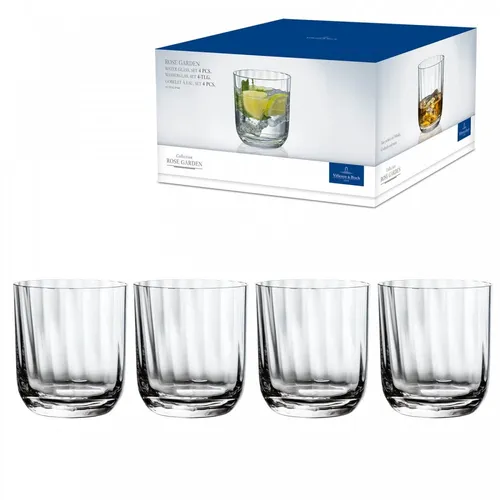 Villeroy & Boch Rose Garden 4tlg. Wasserglas Set - Elegantes 4tlg. Set aus Kristallglas für Wasser, Säfte oder Cocktails. Spülmaschinenfest und ideal für stilvolle Tischdekorationen.