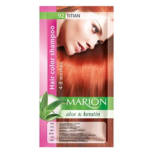 Marion Haarfärbe-Shampoo im Beutel, semi-dauerhafte Farbe, Haltbarkeit 4 bis 8 Wäschen, mit Aloe und Keratin