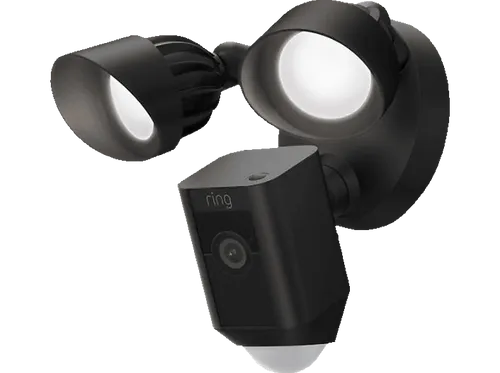 RING Floodlight Cam Wired Plus - Black, Überwachungskamera mit 1080p HD-Video - Amazon Alexa Geräte, bietet zuverlässigen Schutz im Außenbereich mit 2.000 Lumen LED-Flutlichtern und benutzerdefinierbaren Bewegungszonen für maximale Sicherheit.