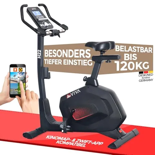 AsVIVA H22 Pro Heimtrainer & Ergometer | Bluetooth Fitnessbike | Magnetmotor & Pulsmessung | Sportcomputer mit Trainingsprogrammen | Hometrainer für Zuhause | Deutsche Qualitätsmarke | Kinomap App
