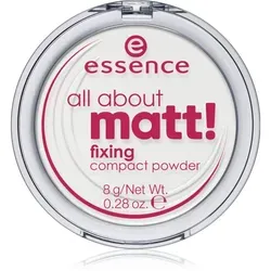essence All About Matt! Fixing Fixierpuder 8 g - Feiner, transparenter Kompaktpuder für einen matten, natürlichen Teint. Ideal zur Fixierung des Make-ups und für alle Hauttypen. Perfekt für unterwegs und bei besonderen Anlässen.