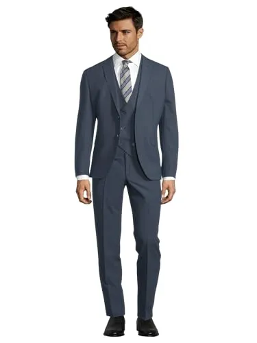 Steffen Klein Herren Business Anzug 3-teilig mit Weste - Eleganter Anzug für Herren in Slim Fit, ideal für jeden Anlass. Die zweireihige Weste ist regulierbar und sorgt für perfekten Sitz.