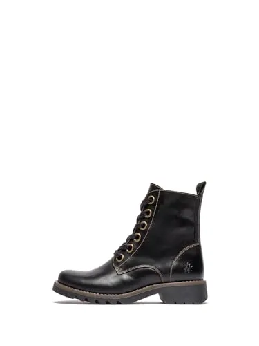 FLY London Damen Ragi539fly Kurzschaft Stiefel, Schwarz Black 003, 38 EU - Wanderschuhe mit casual Look, ideal für stilvolle Outdoor-Abenteuer und bequemes Tragen den ganzen Tag.