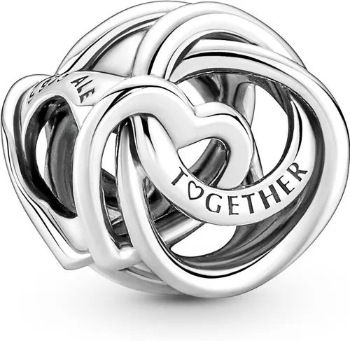 Pandora Bead Charm Familie für immer 791507C00 - Bead Charm aus 925er Sterlingsilber mit verschlungenem Herz-Design, perfekt für Damen und ideal als Geschenk zum Muttertag.