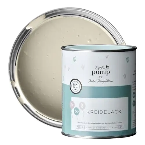 MissPompadour Kreidefarbe für Möbel Beige & Warm 750ml - Holzfarbe, Holzlack matt innen - Möbellack, Möbelfarbe ohne Schleifen - Kreidefarbe für Holz, Metall, Kunststoff - LittlePomp