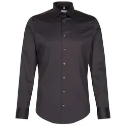 Businesshemd SEIDENSTICKER "Schwarze Rose" – Herren Slim Fit - Elegantes Langarmhemd in Schwarz, Slim Fit mit bügelfreiem Material, ideal für Büro und Freizeit. Hochwertiger Twill sorgt für hohen Tragekomfort und einen stilvollen Auftritt.