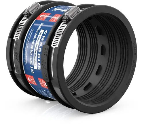 Schlauchadapter Typ 1 CDC 125 - Sonstige Elektroinstallationsartikel, hochwertiger EPDM Schlauchadapter für zuverlässige Dichtheit bei Spannbereichen von 110-125mm und 0.6 bar Druck.