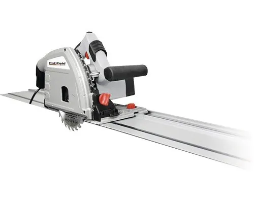 Pattfield PSC165P1 Tauchsäge mit Führungsschiene 1400 x 185 mm - Handkreissäge mit 1200 W Leistung für präzise Schnitte in Holz, Kunststoff und Paneele. Ideal für Längs-, Quer- und Gehrungsschnitte bis 45°.