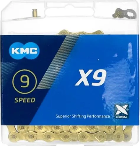 KMC X9 Ti-N 9-fach Kette 114 Glieder - Fahrradketten mit robustem Ti-N-Beschichtung für optimale Haltbarkeit und Leistung auf MTB und Straße.