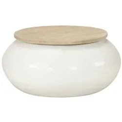 vidaXL Couchtisch Weiß 51x51x27 cm Massivholz Mango