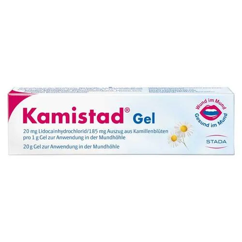 Kamistad Gel 20 g - Beruhigende Mundpflege - Arzneimittel zur Behandlung leichter Entzündungen von Zahnfleisch und Mundschleimhaut, mit beruhigenden Eigenschaften für schnellere Linderung.