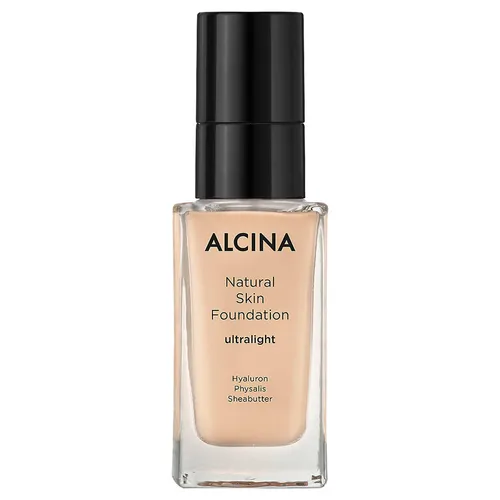 Alcina Natural Skin Foundation ultralight 35 ml – Leichte Foundation für einen natürlichen Teint - Die Alcina Natural Skin Foundation bietet eine individuelle Deckkraft für einen frischen, gepflegten Look. Die cremige Textur verschmilzt mit der Haut und sorgt für ein seidenmattes Finish.