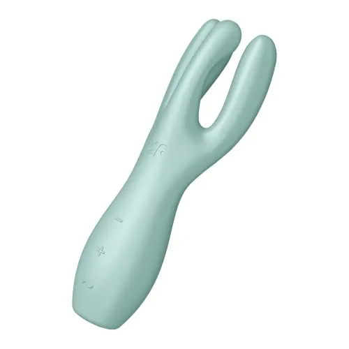 Satisfyer, Vibrator, Auflegevibrator, 'Threesome 3', 14 cm, 3 Motoren, für Klitoris- und Schamlippenstimulation, Farbe:Mint