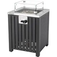 Tepro Gasfeuerstelle Topeka anthrazit - Elegante Feuerstelle für Terrasse und Garten, mit einfacher elektrischer Piezozündung und integriertem Staufach für 5kg-Gasflaschen. Genießen Sie gemütliche Abende im Freien!