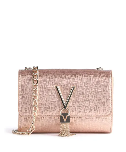 Valentino 1R4-DIVINA Damen Kosmetiketui - Umhängetasche in edlem Roségold, ideal für elegante Abende und mit großem Erkennungseffekt durch das auffällige V-Design.