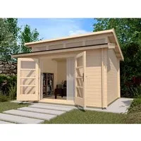 Gartenhaus weka She Shed 158 Gr.2 – Stilvolles Holzhaus mit Fußboden - Gartenhaus mit Pultdach in natürlichem Holzdesign, ideal als Rückzugsort oder Stauraum für Gartenutensilien.