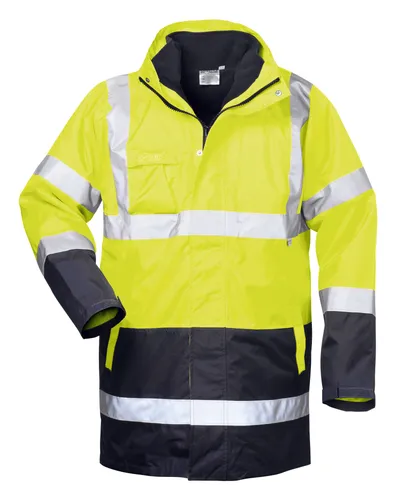 Safestyle Warnparka Spencer Größe S - Gelb / Marine - Hochsichtbare Warnjacke für Sicherheit bei Einsätzen, ideal für Bau und Verkehr, Größe S