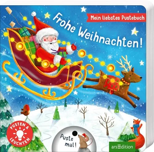 Mein liebstes Pustebuch – Frohe Weihnachten! - Kinderbuch über neue Erfahrungen mit Pustefunktion und Licht, ideal für Kinder ab 18 Monaten und perfekt für die Weihnachtszeit.