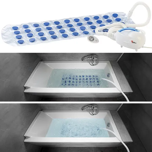 newgen medicals Sprudelmatte: Entspannung für die Badewanne - Indoor-Whirlpool mit 44 Düsen für ein luxuriöses Luftsprudelbad, inklusive Fernbedienung für einfachen Komfort.