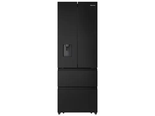 Hisense RF632N4WFE French Door Kühl-Gefrier-Kombination - Kühlschrank mit Total No Frost für nie wieder Abtauen, integriertem Wasserspender und gleichmäßiger Temperaturverteilung durch Metal-Tech Cooling. Ideal für moderne Küchen.