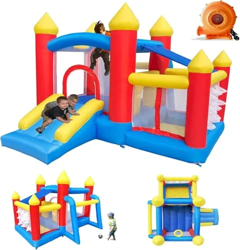 Ballsea Hüpfburg Mit Gebläse für Kinder von 3 Bis 8 Jahren - Indoor 312×272×200cm