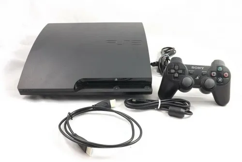 Sony PlayStation 3 Slim Konsole 120 GB Schwarz PS3 mit Controller - Gebrauchte Konsolen für Gaming-Fans – die PlayStation 3 Slim bietet 120 GB Speicher und kommt mit einem originalen Controller für sofortigen Spielspaß.