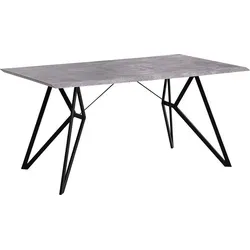 Beliani Esstisch Buscot 160 x 90 cm in Betonoptik - Eleganter Esstisch in Betonoptik mit pflegeleichter MDF-Platte, ideal für industrielle und minimalistische Einrichtungen. Stabile Beine in Dreiecksform sorgen für einen besonderen Look und hohe Langlebigkeit.