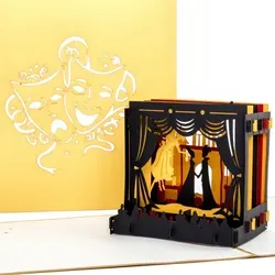 Pop Up Karte "Theater" 3D Geburtstagskarte, Einladung, Gutschein Theaterkarten